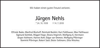 Traueranzeige von Jürgen Nehls von Süddeutsche Zeitung