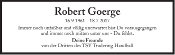 Traueranzeige von Robert Goerge von Süddeutsche Zeitung