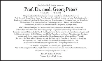 Traueranzeige von Georg Peters von Süddeutsche Zeitung