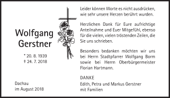 Traueranzeige von Wolfgang Gerstner von Süddeutsche Zeitung