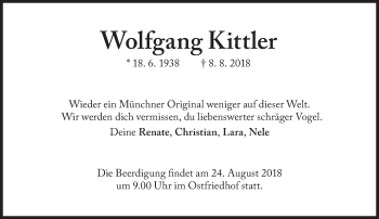 Traueranzeige von Wolfgang Kittler von Süddeutsche Zeitung