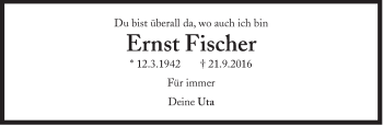 Traueranzeige von Ernst Fischer von Süddeutsche Zeitung