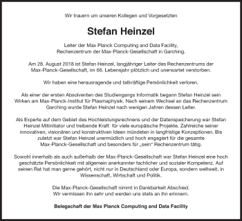 Traueranzeige von Stefan Heinzel von Süddeutsche Zeitung