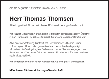 Traueranzeige von Thomas Thomsen von Süddeutsche Zeitung