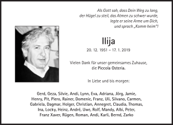 Traueranzeige von Ilija Krtinic von Süddeutsche Zeitung