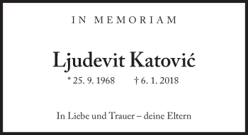 Traueranzeige von Ljudevit Katovic von Süddeutsche Zeitung