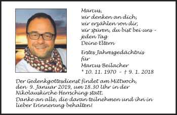 Traueranzeige von Marcus Beilacher von Süddeutsche Zeitung