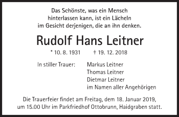 Traueranzeige von Rudolf Hans Leitner von Süddeutsche Zeitung
