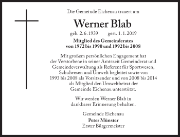 Traueranzeige von Werner Blab von Süddeutsche Zeitung