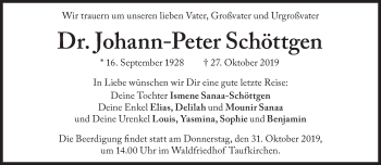 Traueranzeige von Johann-Peter Schöttgen von Süddeutsche Zeitung
