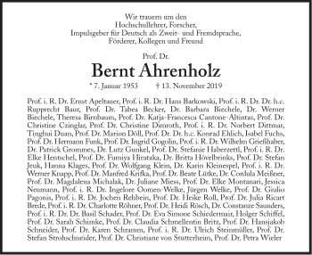 Traueranzeigen Von Bernt Ahrenholz | SZ-Gedenken.de