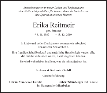 Traueranzeige von Erika Reitmeir von Süddeutsche Zeitung