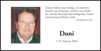 Traueranzeige von Doni  von Süddeutsche Zeitung