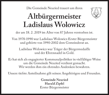 Traueranzeige von Ladislaus Wolowicz von Süddeutsche Zeitung