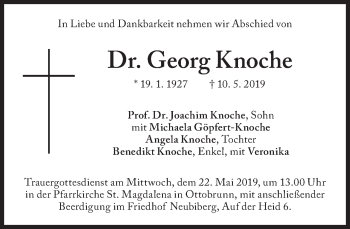 Traueranzeige von Georg Knoche von Süddeutsche Zeitung