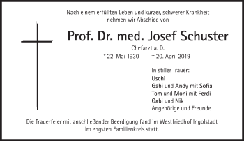 Traueranzeige von Josef Schuster von Süddeutsche Zeitung
