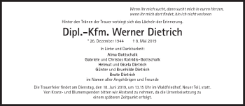 Traueranzeige von Werner Dietrich von Süddeutsche Zeitung