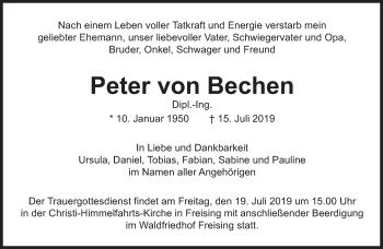 Traueranzeige von Peter von Bechen von Süddeutsche Zeitung