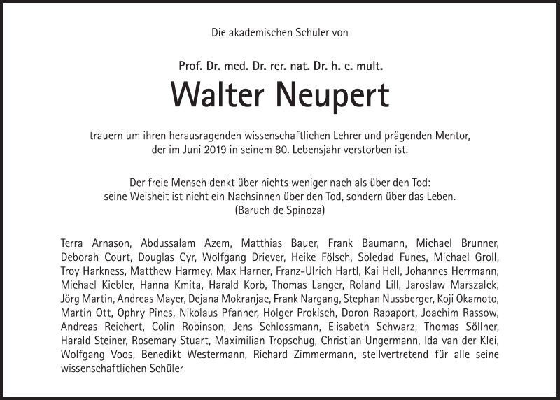  Traueranzeige für Walter Neupert vom 06.07.2019 aus Süddeutsche Zeitung