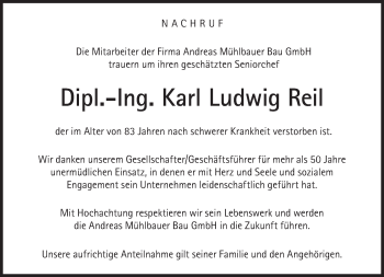 Traueranzeige von Karl Ludwig Reil von Süddeutsche Zeitung
