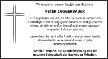 Traueranzeige von Peter Laggerbauer von Süddeutsche Zeitung