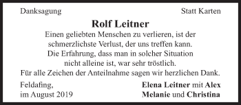 Traueranzeige von Rolf Leitner von Süddeutsche Zeitung