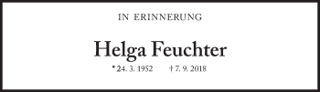Traueranzeige von Helga Feuchter von Süddeutsche Zeitung