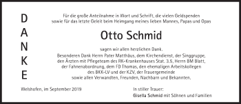 Traueranzeige von Otto Schmid von Süddeutsche Zeitung