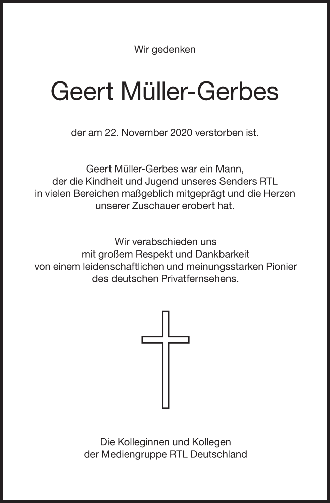 Anzeige Von Geert Muller Gerbes Sz Gedenken De