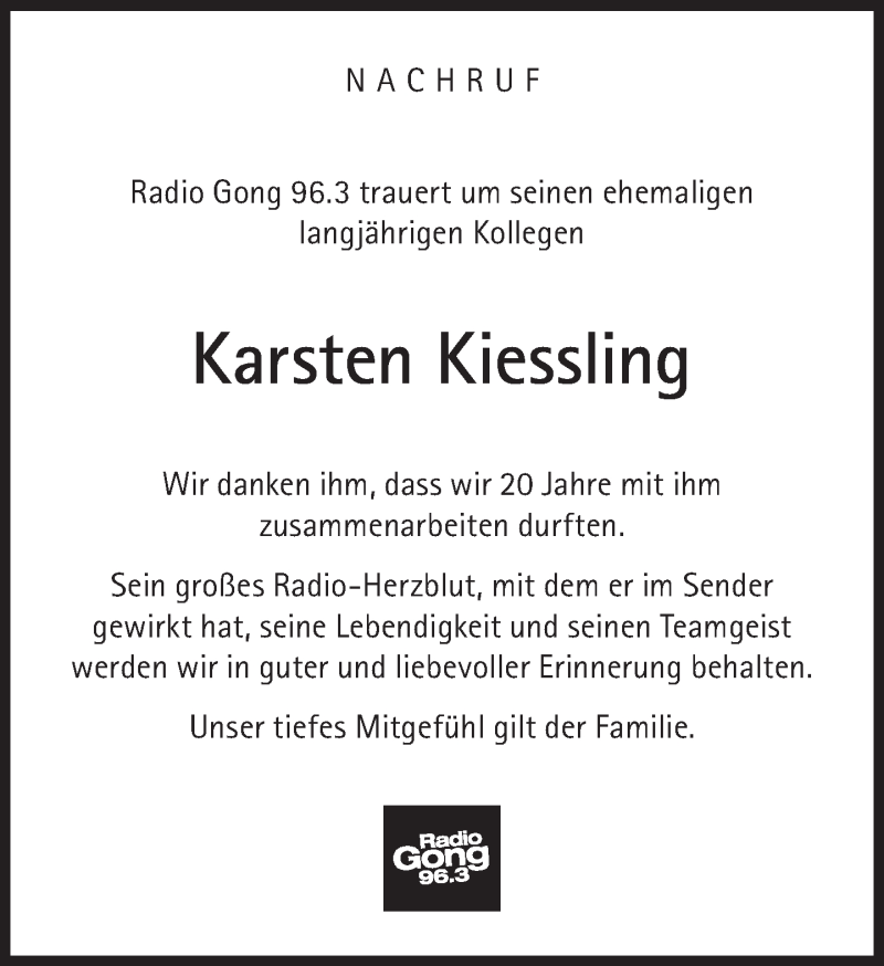  Traueranzeige für Karsten Kiessling vom 20.11.2020 aus Süddeutsche Zeitung