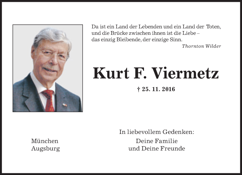  Traueranzeige für Kurt  Viermetz vom 25.11.2020 aus Süddeutsche Zeitung
