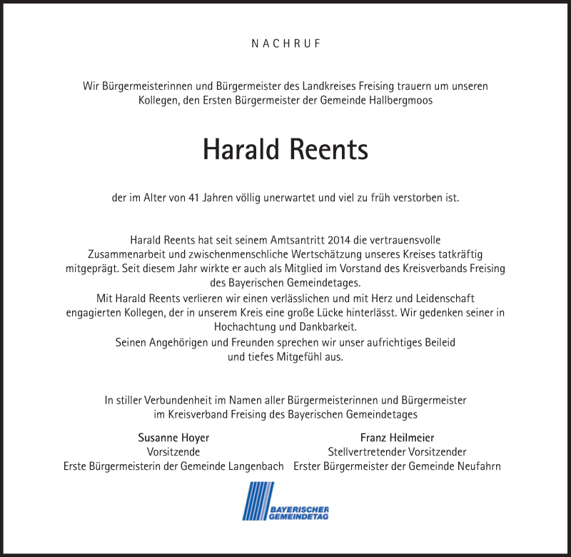  Traueranzeige für Harald Reents vom 18.12.2020 aus Süddeutsche Zeitung