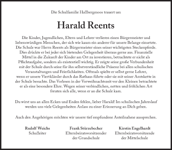 Traueranzeige von Harald Reents von Süddeutsche Zeitung