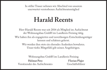 Traueranzeige von Harald Reents von Süddeutsche Zeitung