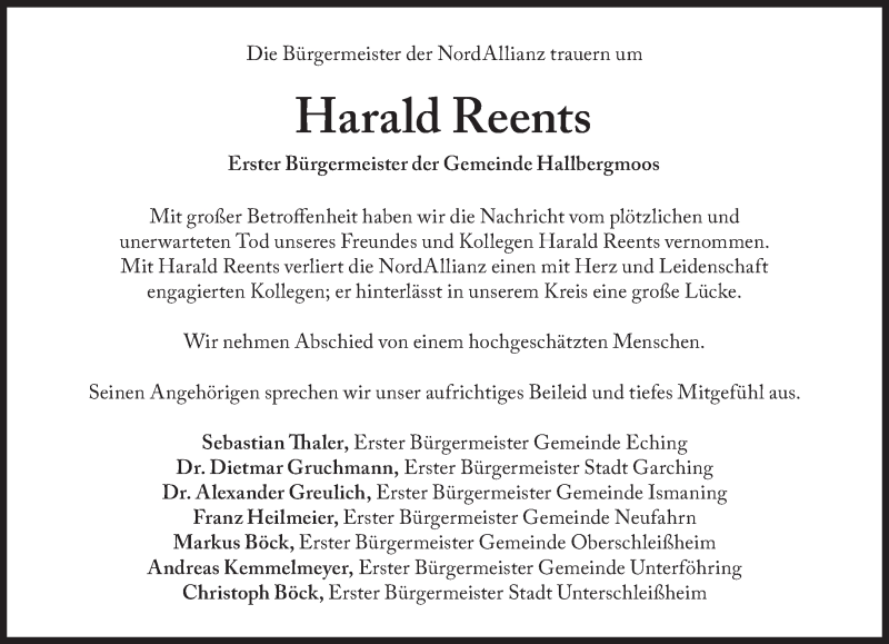  Traueranzeige für Harald Reents vom 19.12.2020 aus Süddeutsche Zeitung