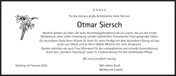 Traueranzeige von Otmar Siersch von Süddeutsche Zeitung
