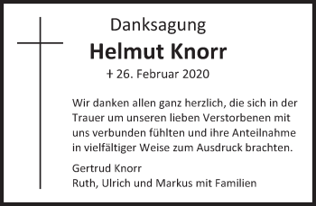 Traueranzeige von Helmut Knorr von Süddeutsche Zeitung