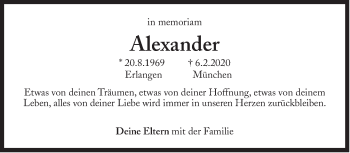 Traueranzeige von Alexander  von Süddeutsche Zeitung
