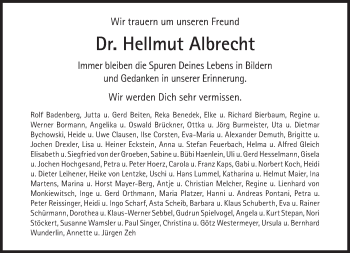 Traueranzeige von Hellmut Albrecht von Süddeutsche Zeitung