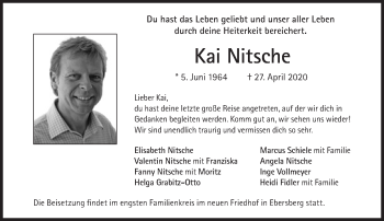 Traueranzeige von Kai Nitsche von Süddeutsche Zeitung