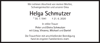 Traueranzeige von Helga Schmutzer von Süddeutsche Zeitung