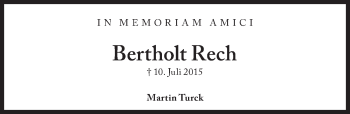 Traueranzeige von Bertholt Rech von Süddeutsche Zeitung
