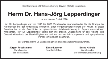 Traueranzeige von Hans-Jörg Lepperdinger von Süddeutsche Zeitung