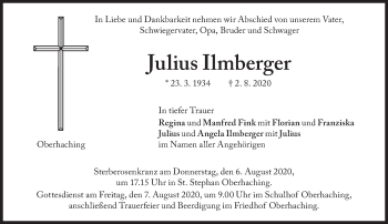 Traueranzeige von Julius Ilmberger von Süddeutsche Zeitung