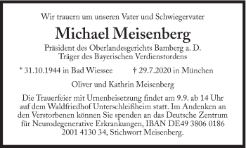 Traueranzeige von Michael Meisenberg von Süddeutsche Zeitung