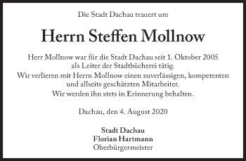 Traueranzeige von Steffen Mollnow von Süddeutsche Zeitung