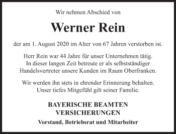 Traueranzeige von Werner Rein von Süddeutsche Zeitung