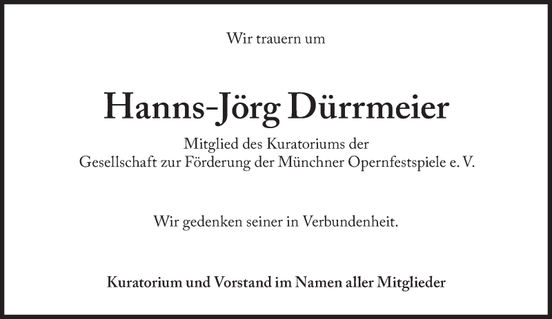 Anzeige von  Hanns-Jörg Dürrmeier