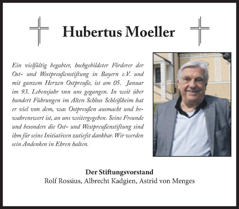  Traueranzeige für Hubertus Moeller vom 30.01.2021 aus Süddeutsche Zeitung
