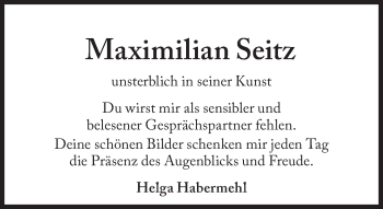 Traueranzeige von Maximilian Seitz von Süddeutsche Zeitung